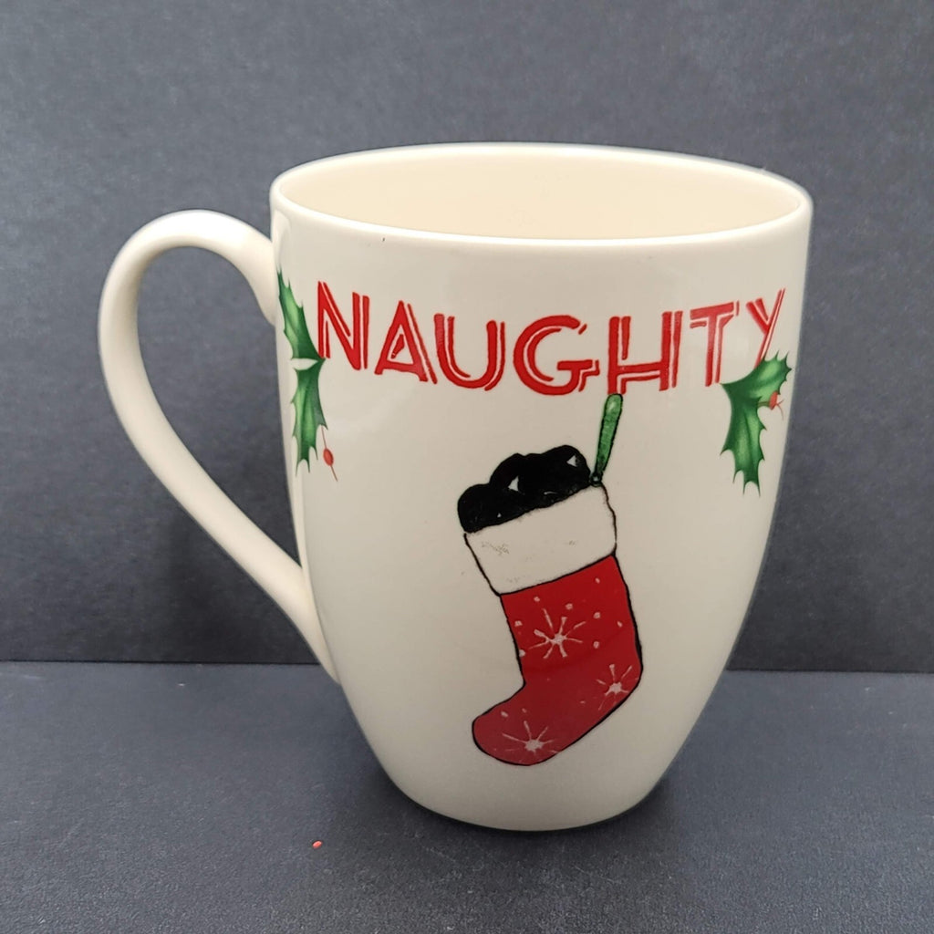 Lenox Christmas Mug Holiday Naughty Stocky Full of Coal