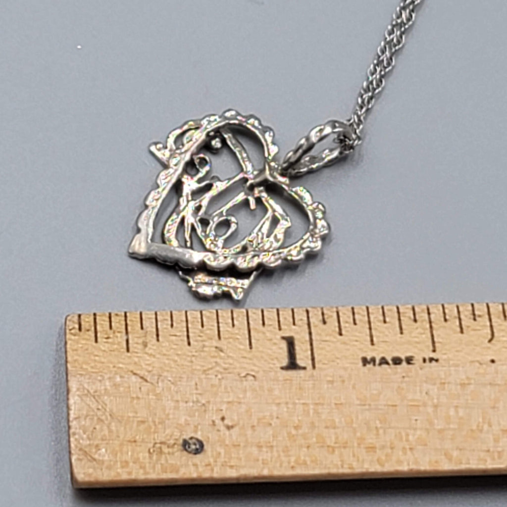 Vintage Sterling Silver Mother Pendant Necklace 18" Chain Mothers Day Gift