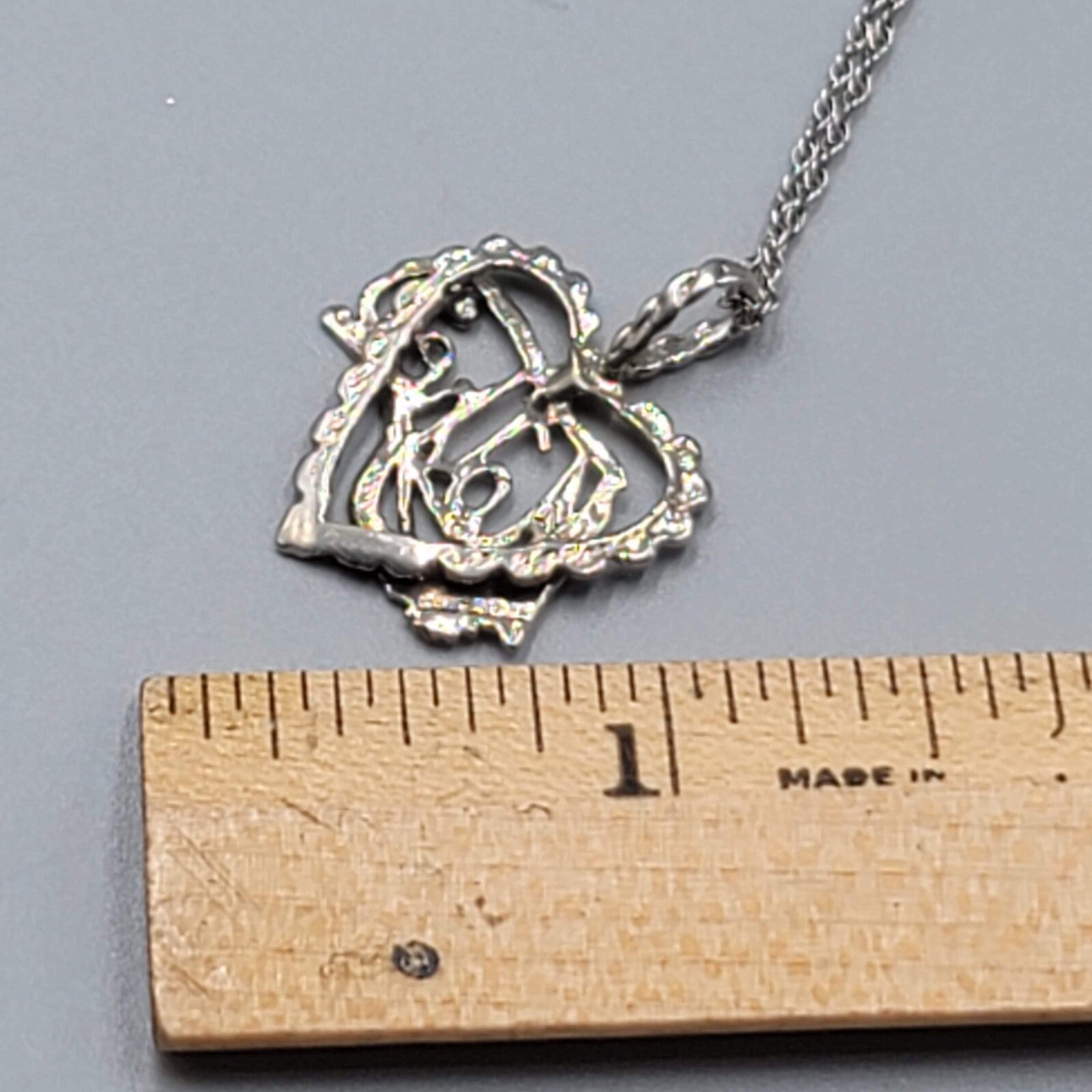 Vintage Sterling Silver Mother Pendant Necklace 18" Chain Mothers Day Gift