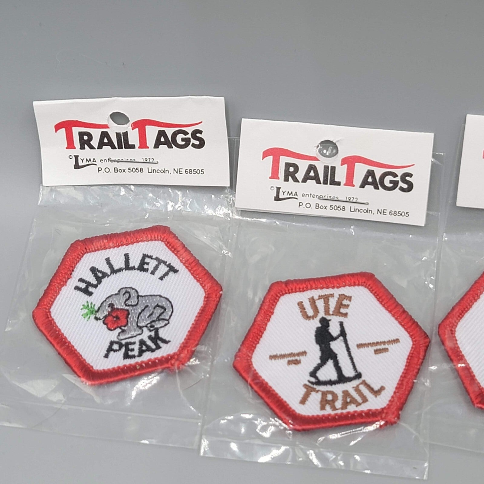 Trail Tags Embroidered Patch Lot of 6 Hallett Ute Haiyaha Mills Fern Lake Albert