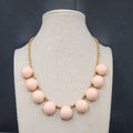 J Crew Necklace Gold tone Pink Acrylic Cabochons 16"-19"