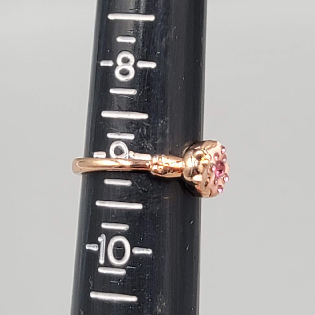 Hello Kitty Bakery Fragrant Jewels Ring Sz 9 Rose Gold tone Enamel Crystal Donut