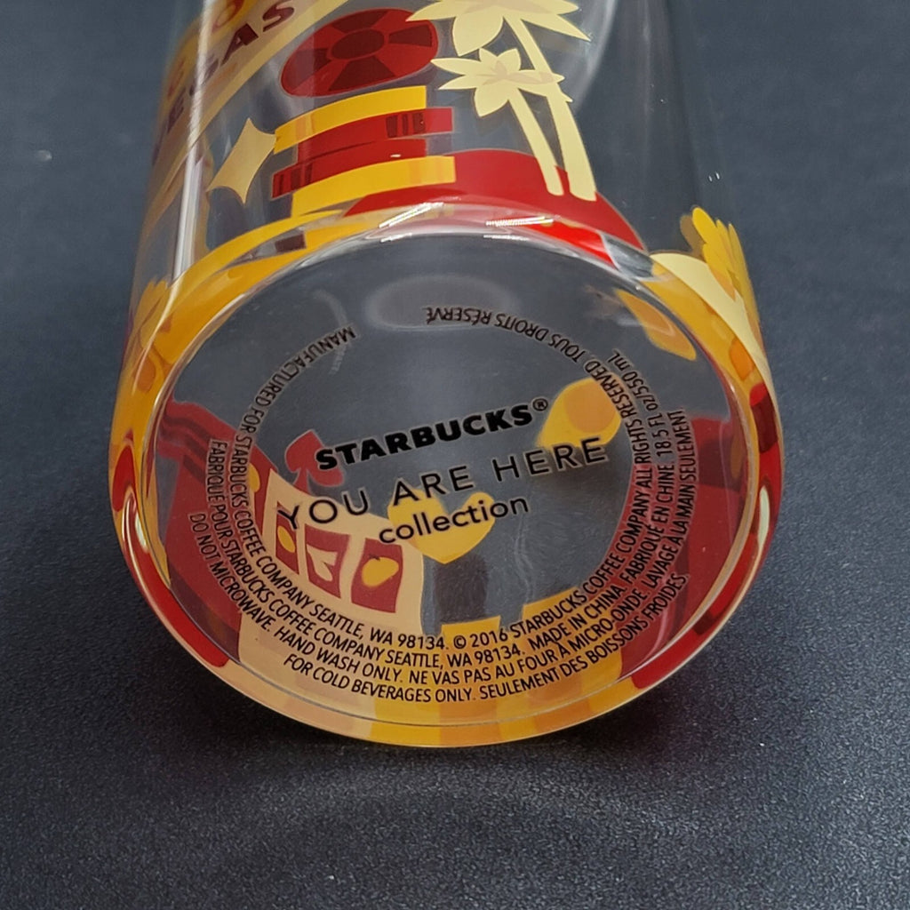 Starbucks You Are Here Collection Las Vegas NV Glass Water Bottle 18.5 oz