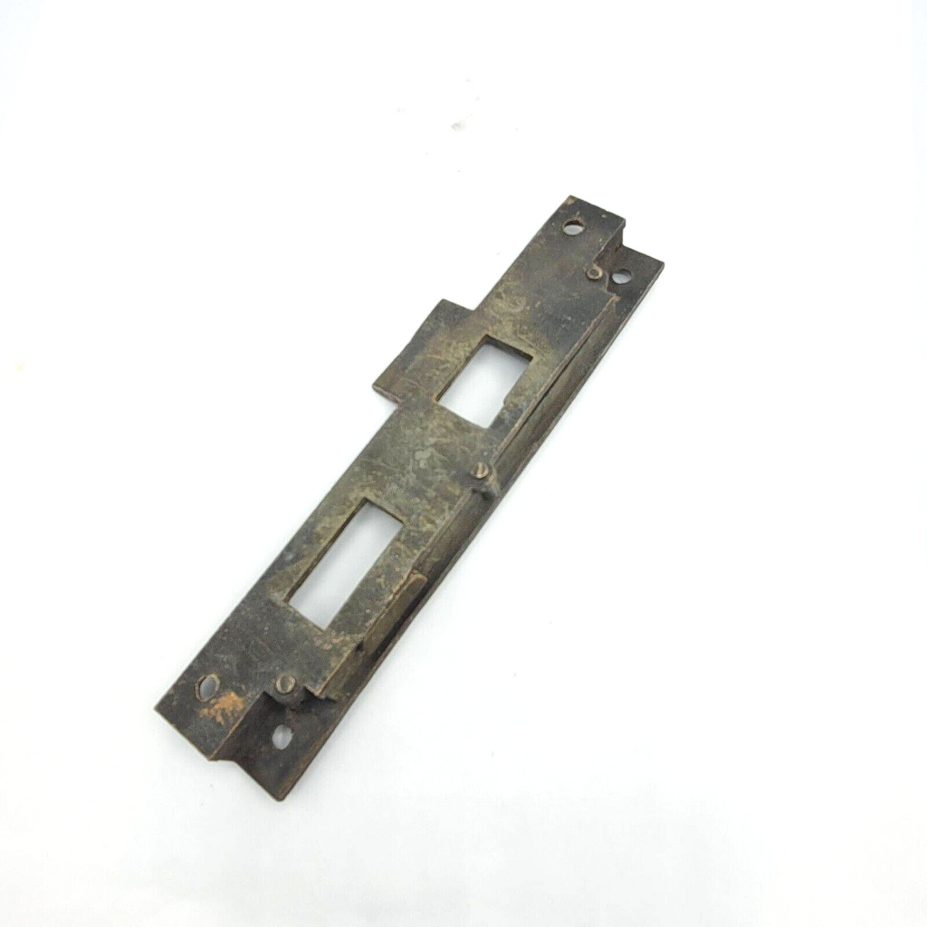 Antique Bronze Exterior Door Strike Plate Mortise Inset 7 3/4" x 1 1/2"
