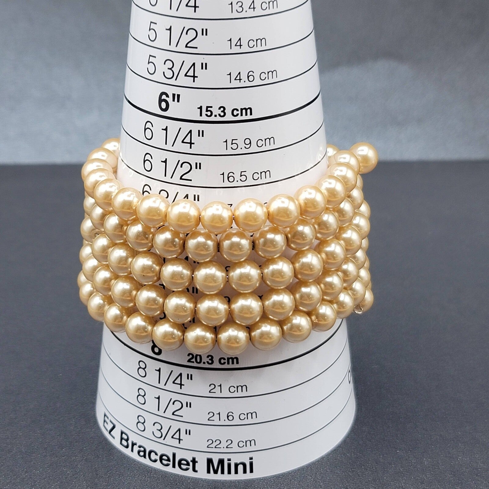 Vintage Memory Wire Bracelet Faux Glass Pearls Cream Colored Lovely