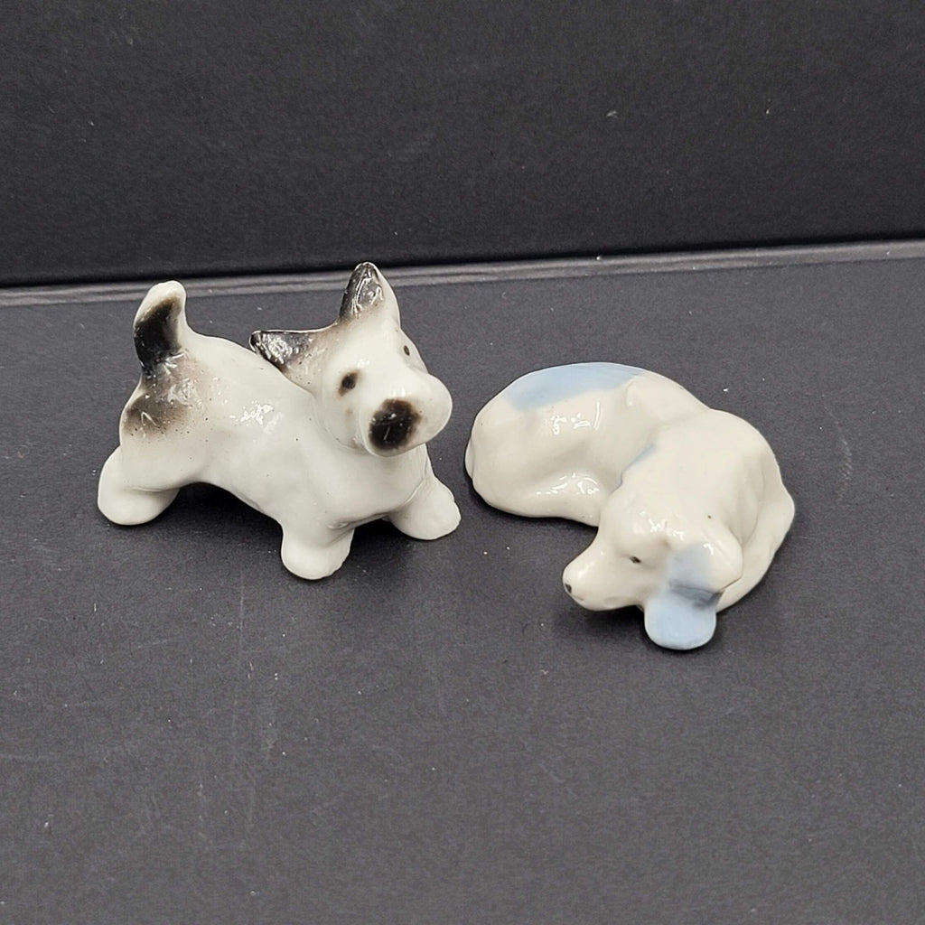 Vintage Ceramic Dog 2 in Scottie Dachsund Miniature