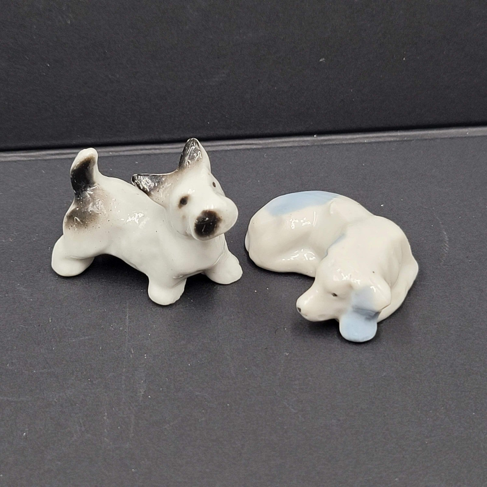 Vintage Ceramic Dog 2 in Scottie Dachsund Miniature