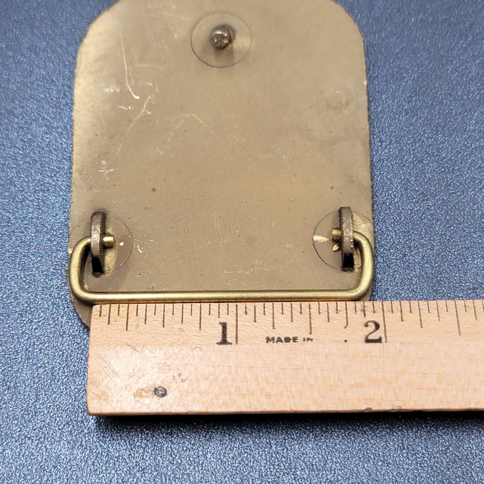 Vintage Solid Brass Belt Buckle WALL STREET WEST 3 1/2" x 2 1/8"