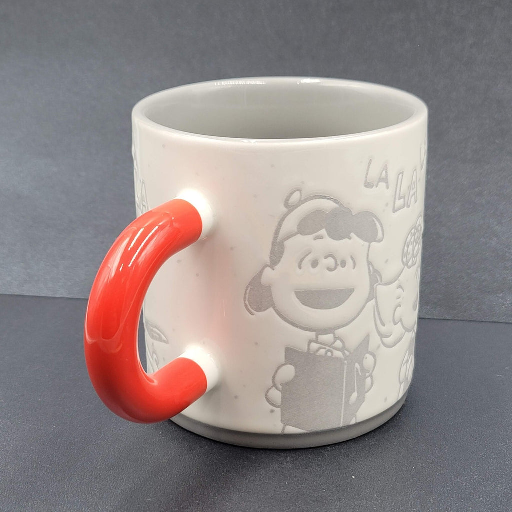 Hallmark Coffee Mug Peanuts Gang Snoopy Christmas Gray Red 16oz