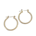 Twist Texture Hoops Pierced Earrings Gold tone Drop 1 in