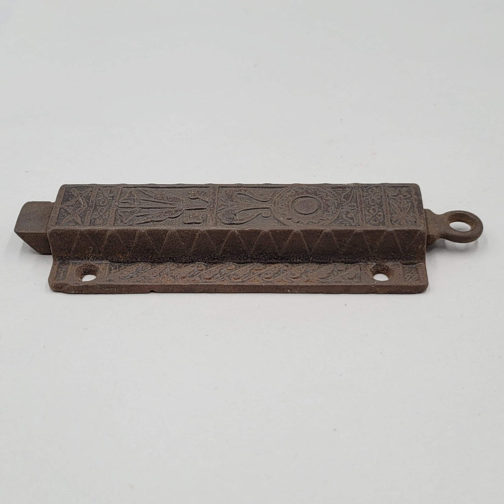 Vintage Antique Plunger Door Stop Cast Iron Eastlake Design Ornate 5.25"