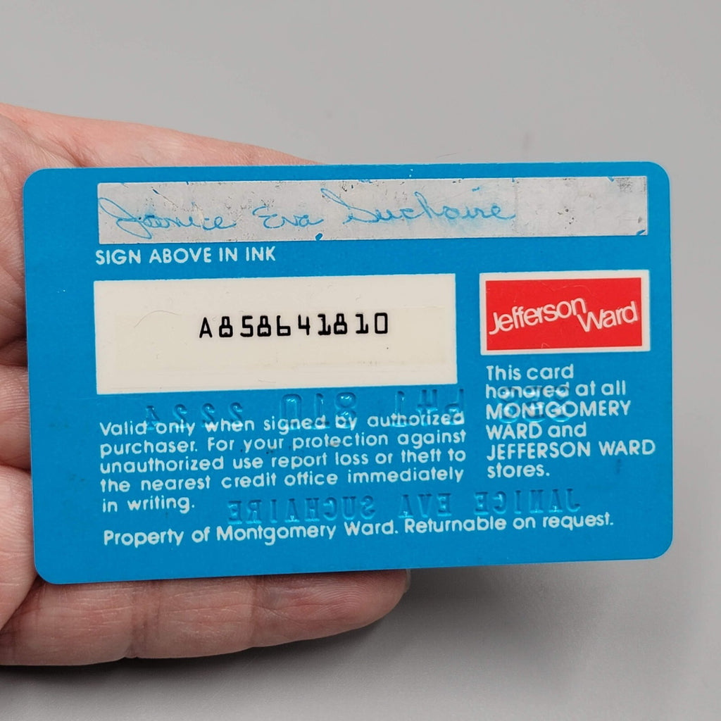 Vintage MONTGOMERY WARD Credit Card Blue Jefferson Ward