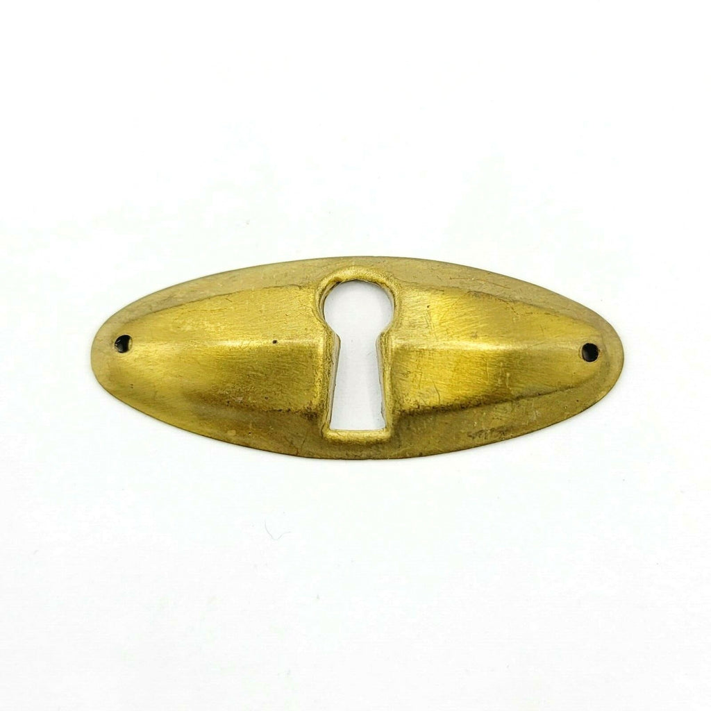 SINGLE Vintage Brass Skeleton Key hole Escutcheon 3/4" x 1 7/8"