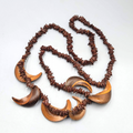 Vintage Apple Seed Nut Bead Necklace Estate Costume Jewelry 30"