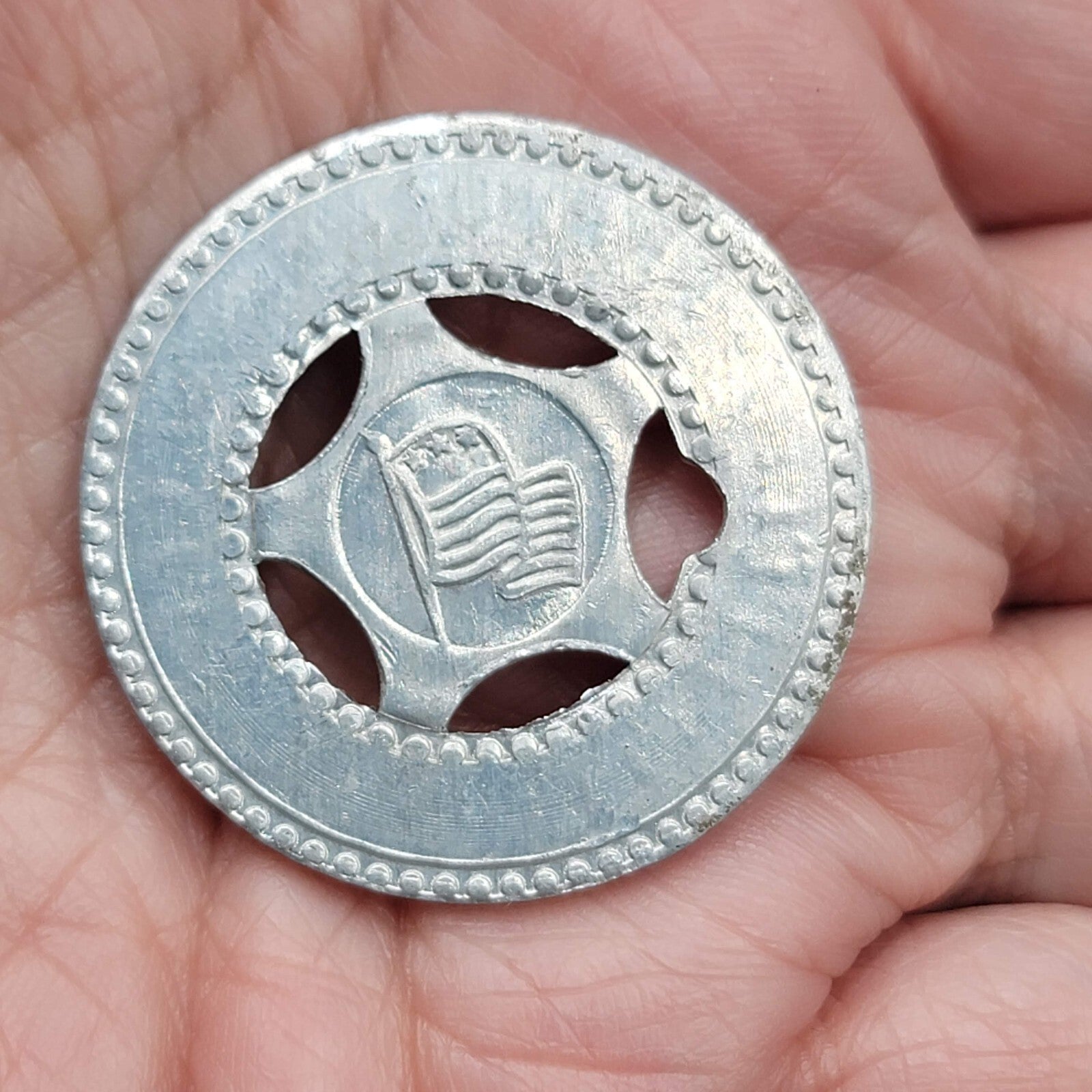 Vintage Aluminum Good Luck Token Coin Jan Hoffman 1.25"