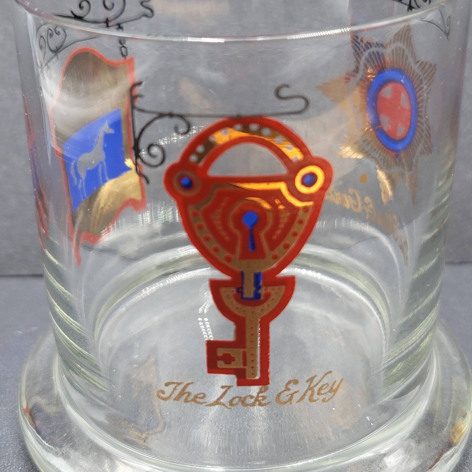 The White Horse Cellar Glasses Scotch Whiskey 4" Tall Weighted Bottom