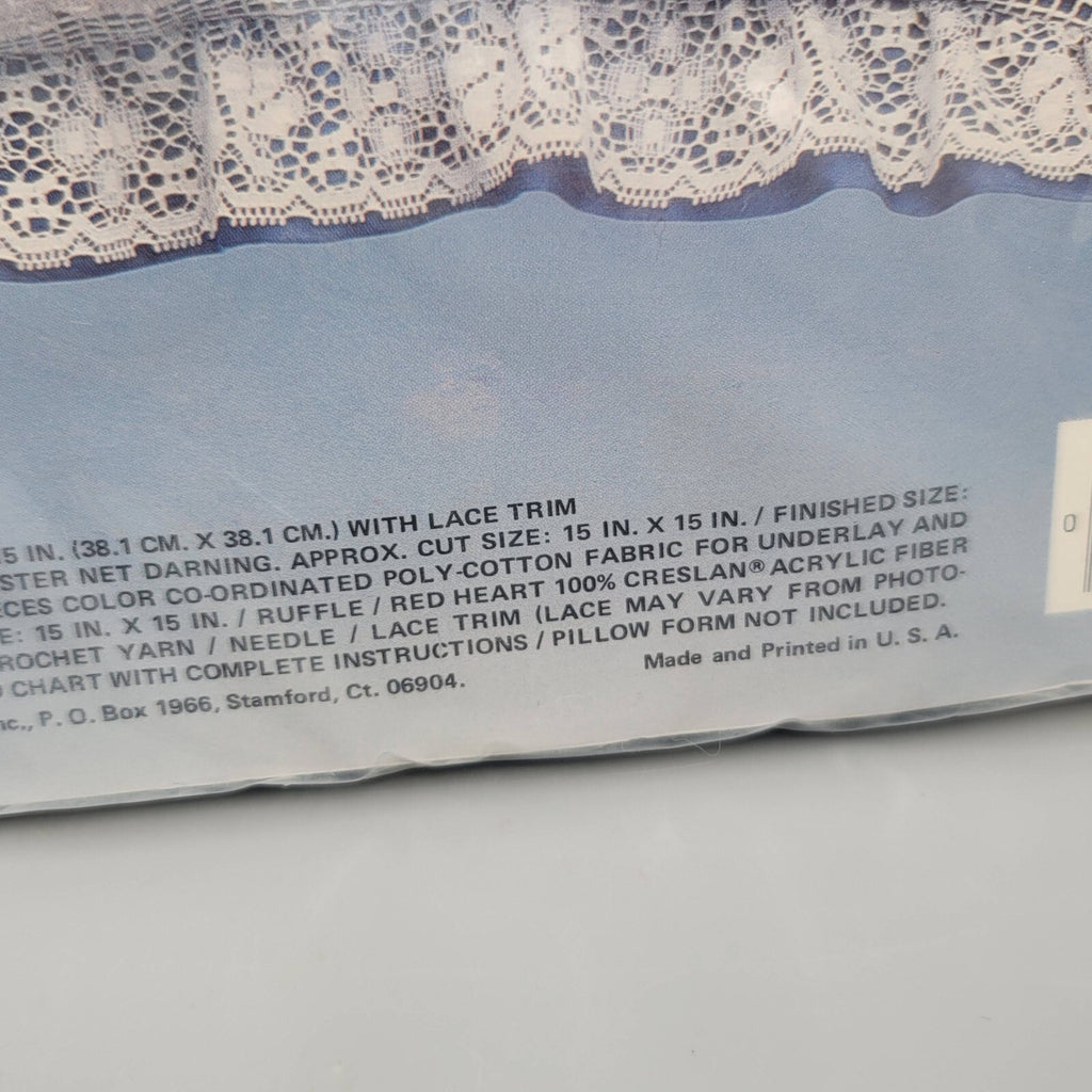 Vintage Red Heart Blue Delft Kit Lace Pillow Kit 5922-04 NOS