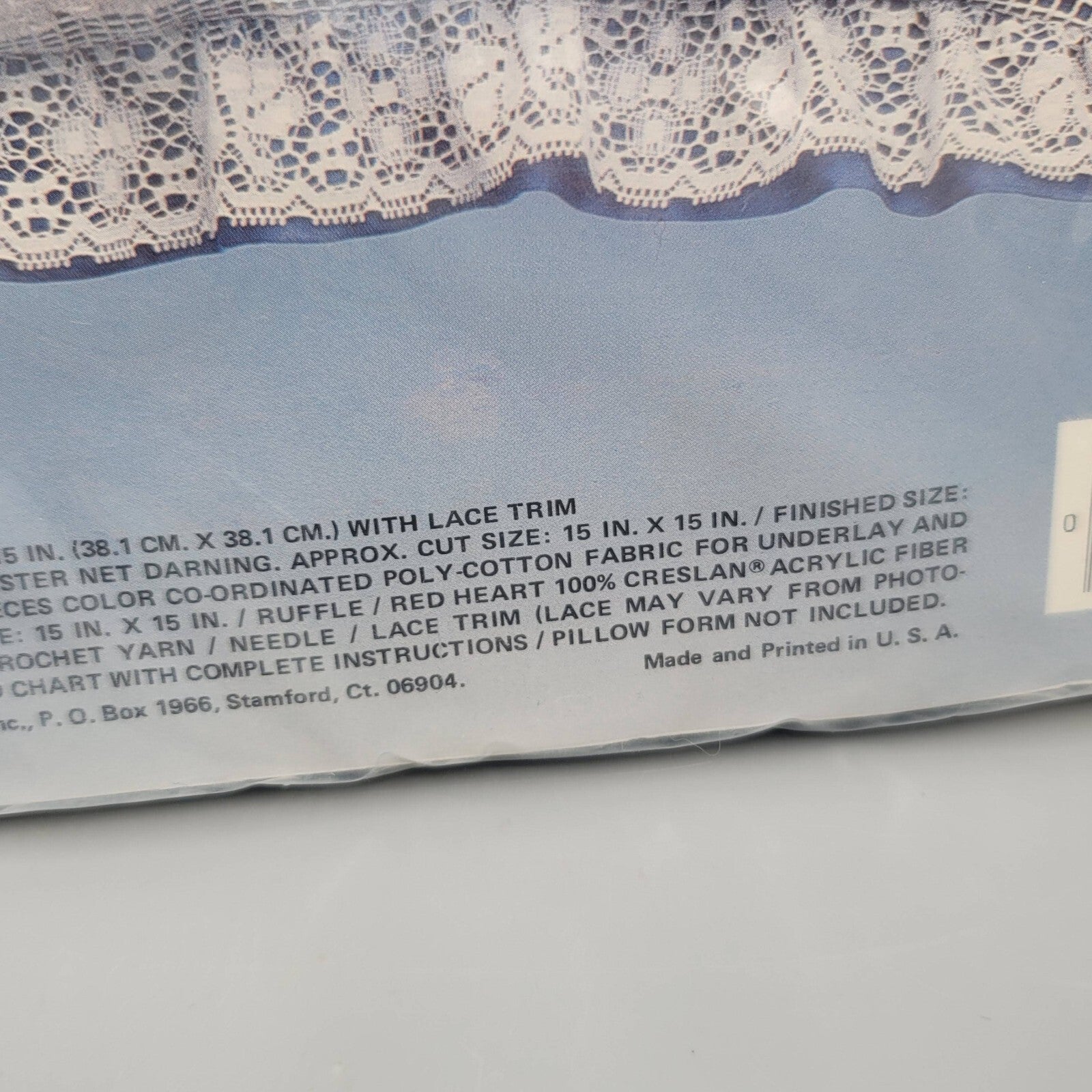 Vintage Red Heart Blue Delft Kit Lace Pillow Kit 5922-04 NOS