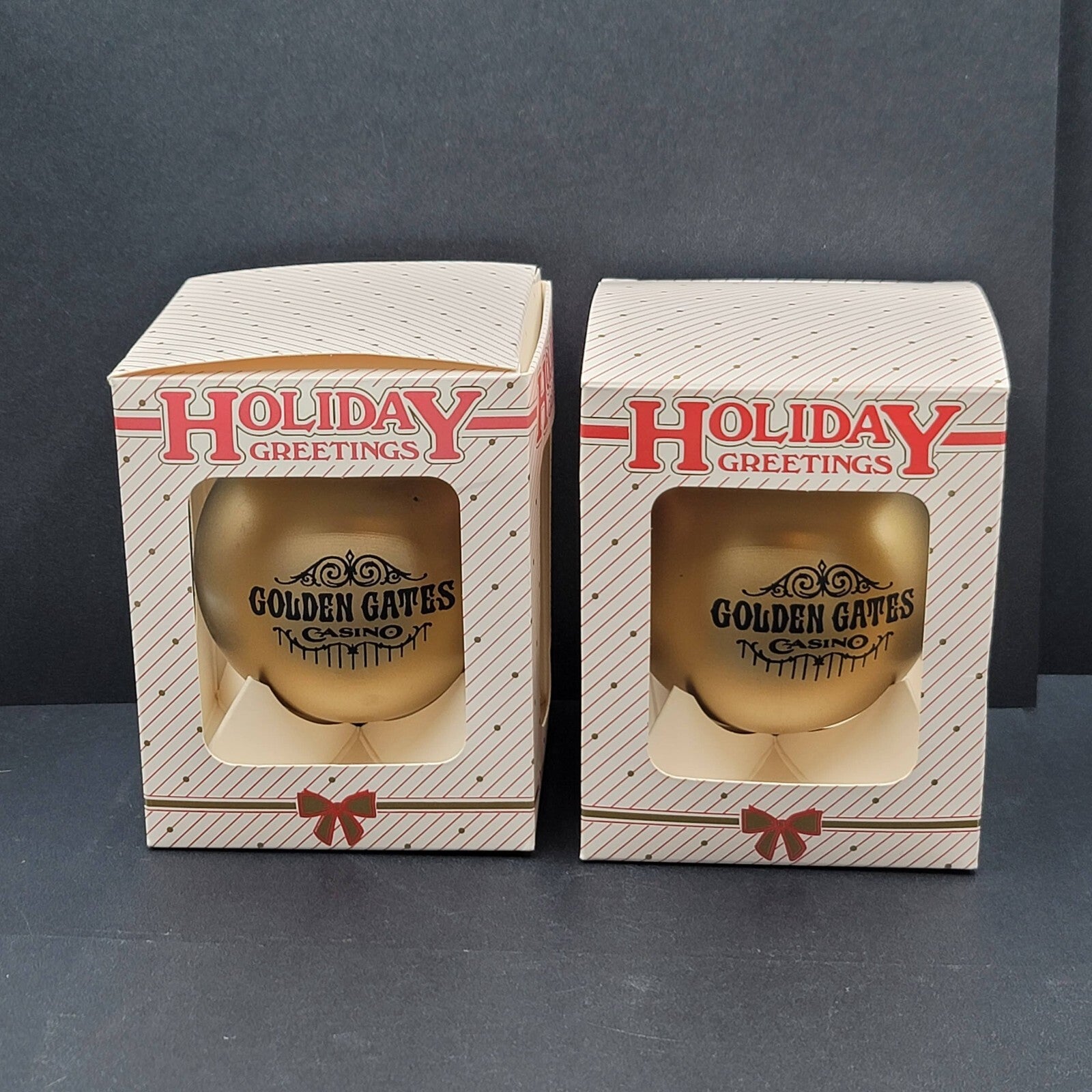 Vintage Golden Gates Casino Blackhawk CO Christmas Ornaments Lot of 2