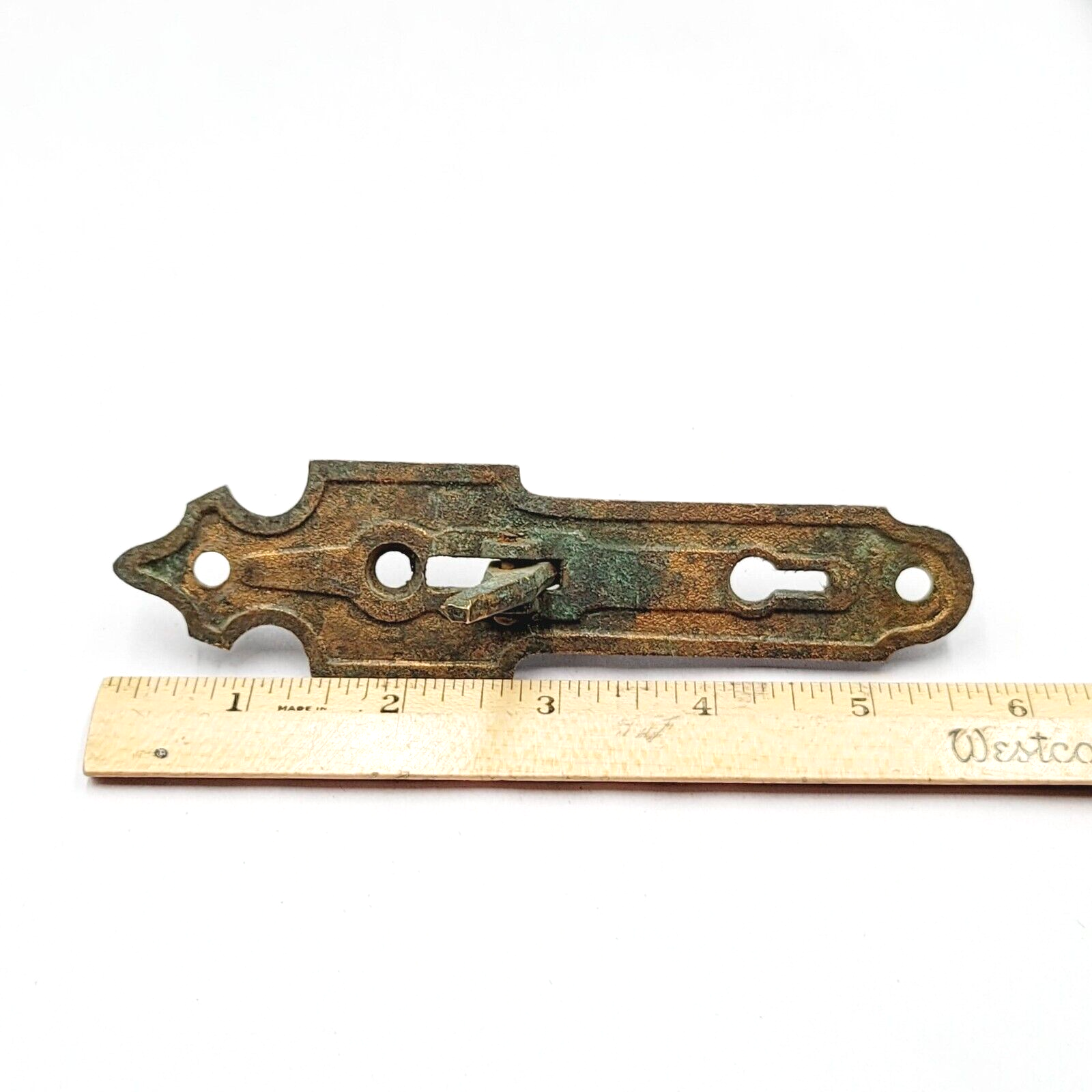 Antique Bronze Ice Box Furniture Latch Only No Keeper Ornate No Key
