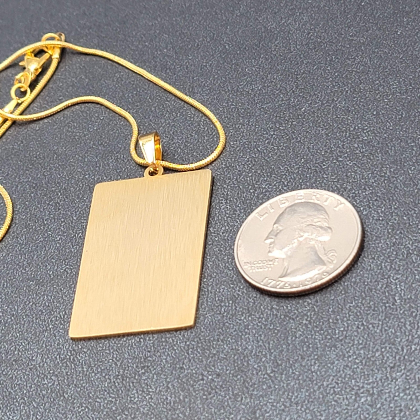 TEMPERANCE Tarot Card Pendant Necklace Major Arcana Gold tone 18”.