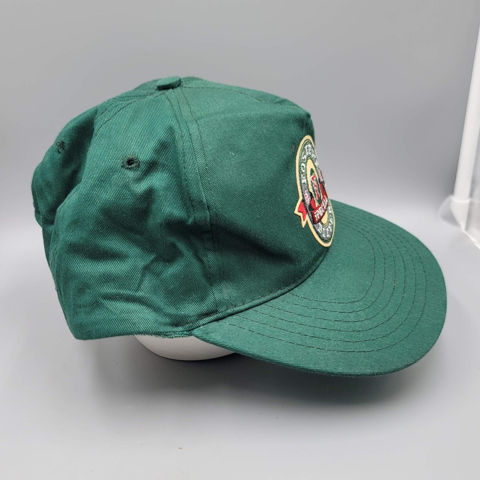 Vtg Fosters Special Bitter Hat Cap Snap Back Green Embroidered Patch Beer Mens
