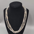 Loft Necklace Silver tone Gray Bead Extra Long 60"