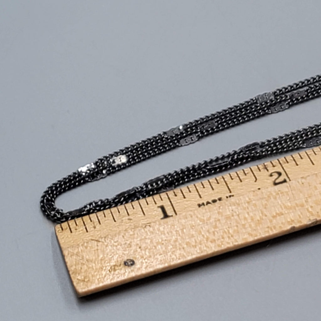 RMN Black Triple Chain Long Necklace 28"