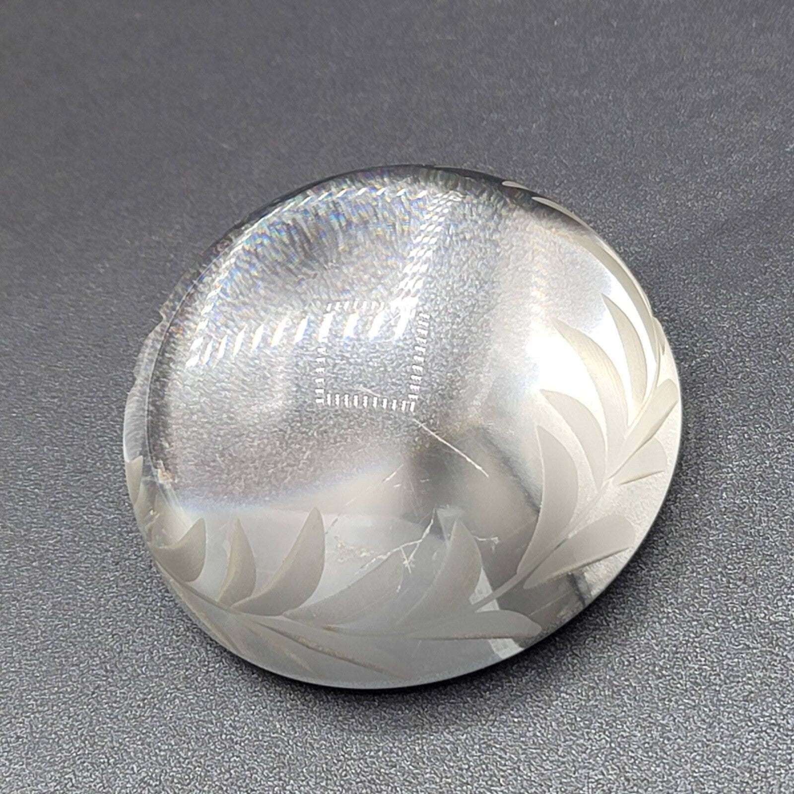 Edinburgh Castle Etched Crystal Round Paperweight 3" Dome