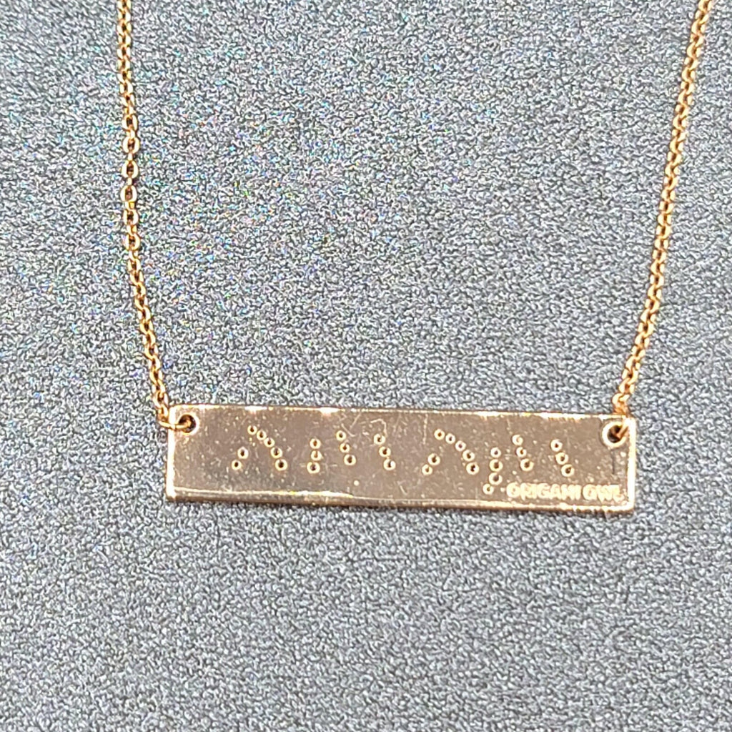 ORIGAMI OWL Necklace Rose Gold tone MAMA Bar Pendant Crystal Mom Mother 16" -18"
