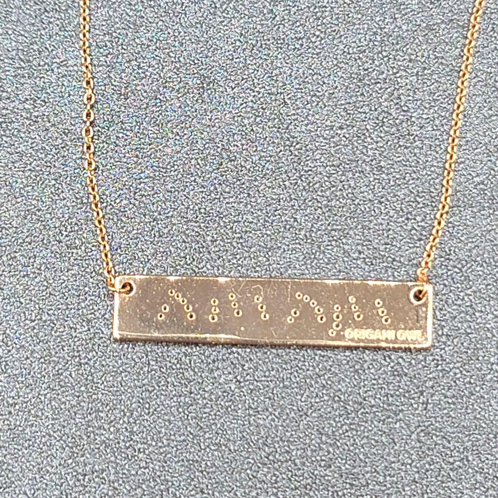 ORIGAMI OWL Necklace Rose Gold tone MAMA Bar Pendant Crystal Mom Mother 16" -18"