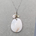 J Jill Shell Pendant Sterling Silver Necklace 20 - 22 in Station Chain 925
