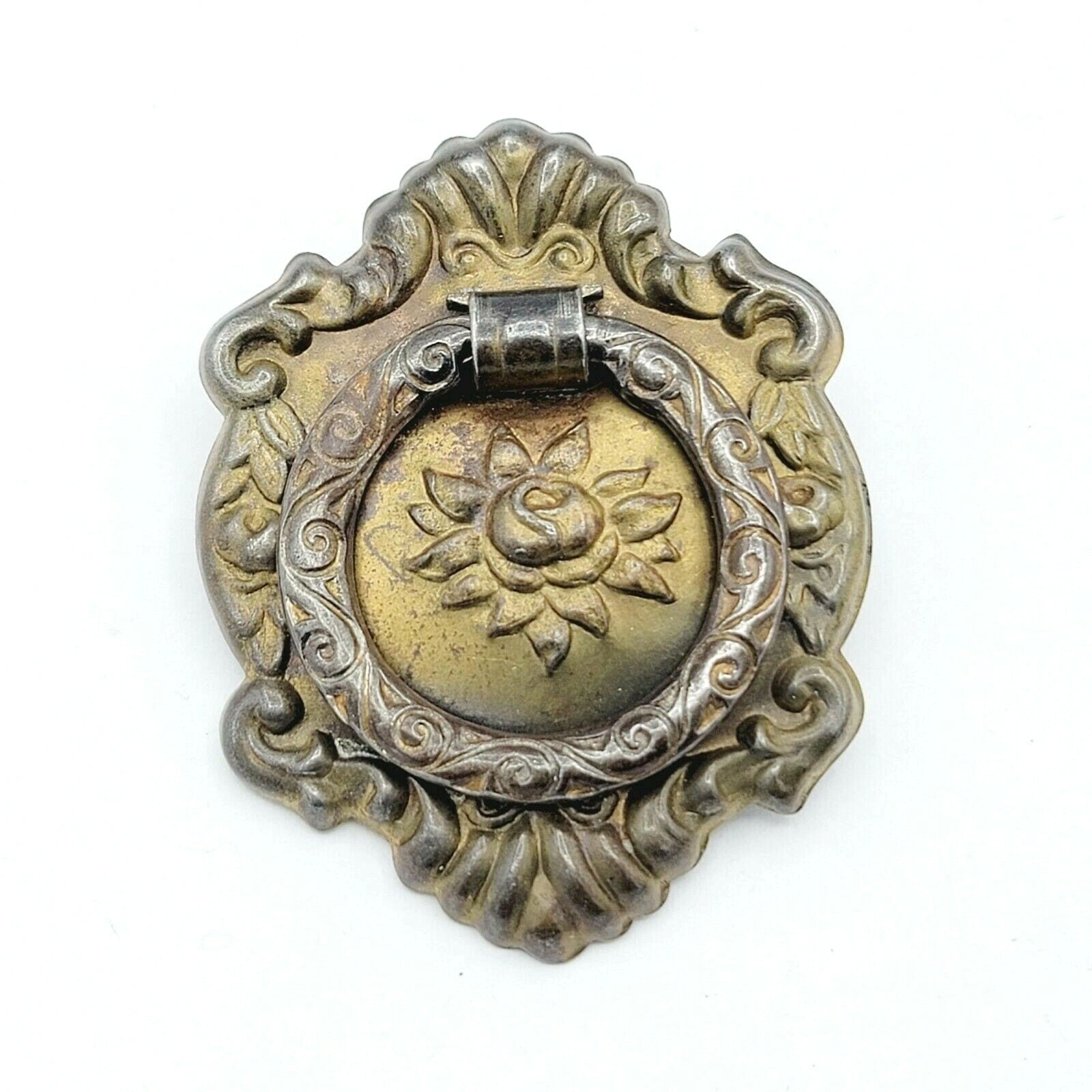 Vintage Steel Drawer Pull Handle Salvage Hardware SINGLE ONLY 2 1/2" x 2". 0014