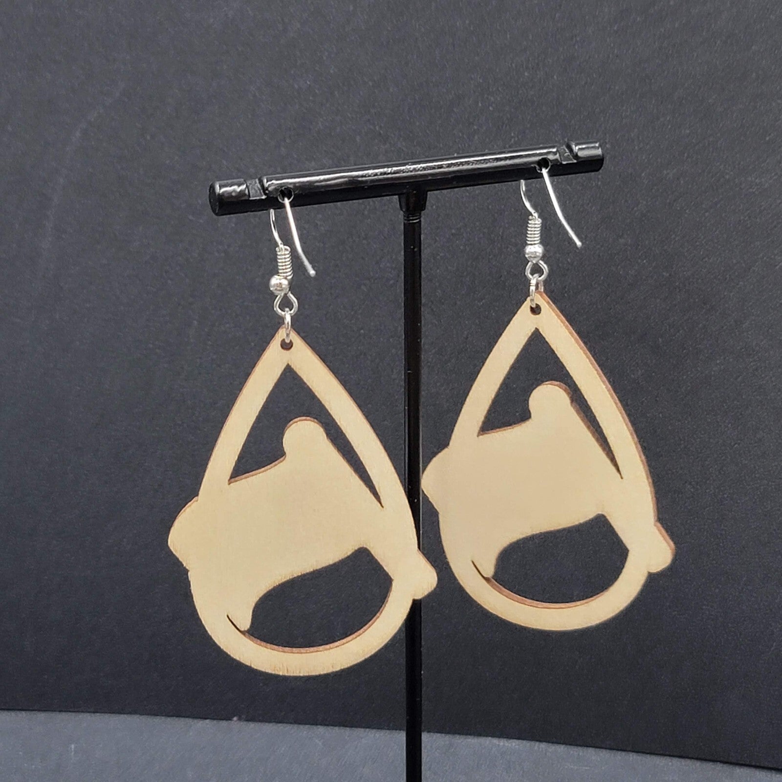 New PRIDE FLAG Pierced Earrings Rainbow Wood Teardrop Dangle 2.25"