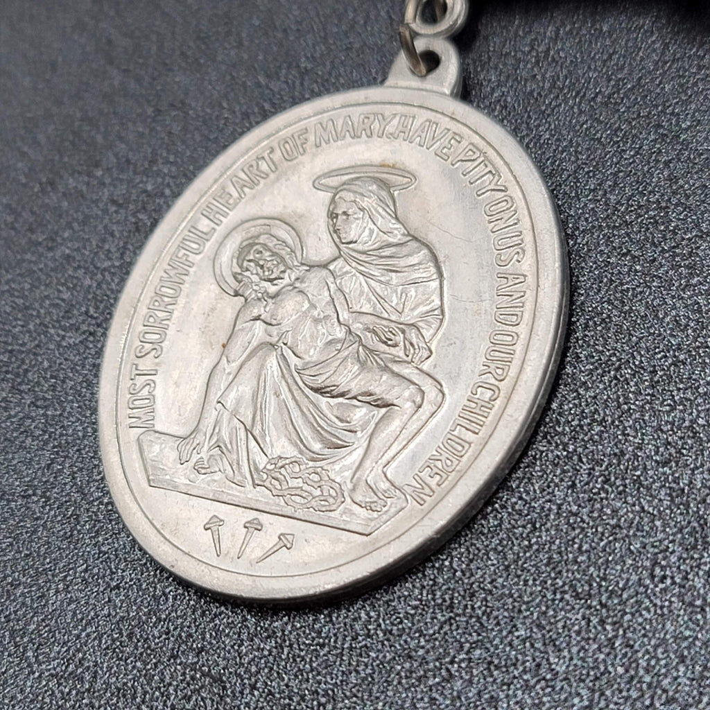 Vintage GUILD Large Badge Brooch Pin St Joseph Silver tone 3"