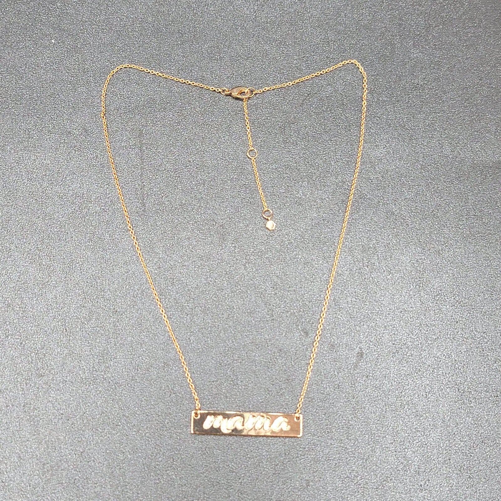 ORIGAMI OWL Necklace Rose Gold tone MAMA Bar Pendant Crystal Mom Mother 16" -18"