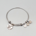 Love This Life Charm Bracelet Silver tone Compass Mother