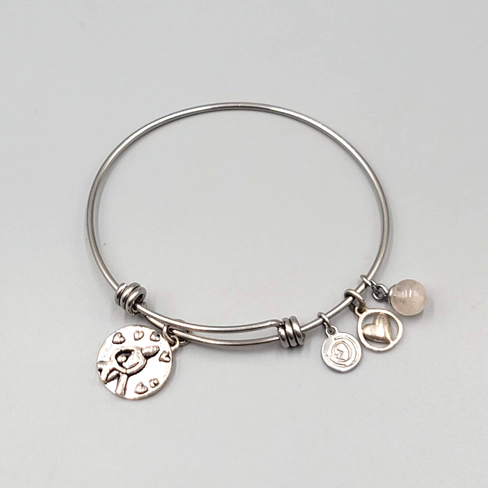 Love This Life Charm Bracelet Silver tone Compass Mother