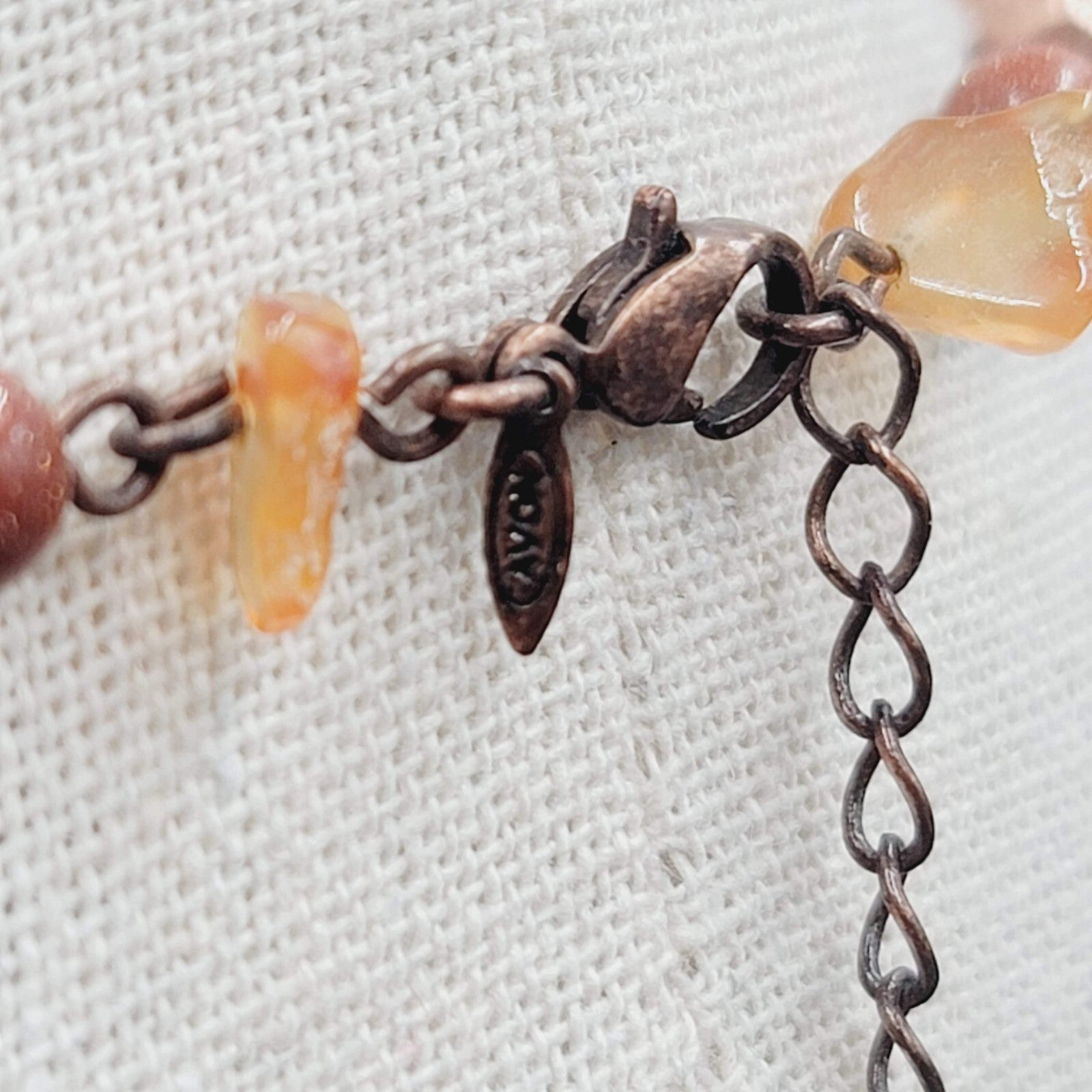 Avon Beaded NecklaceMulti Stone Copper tone 18"-21" Adj