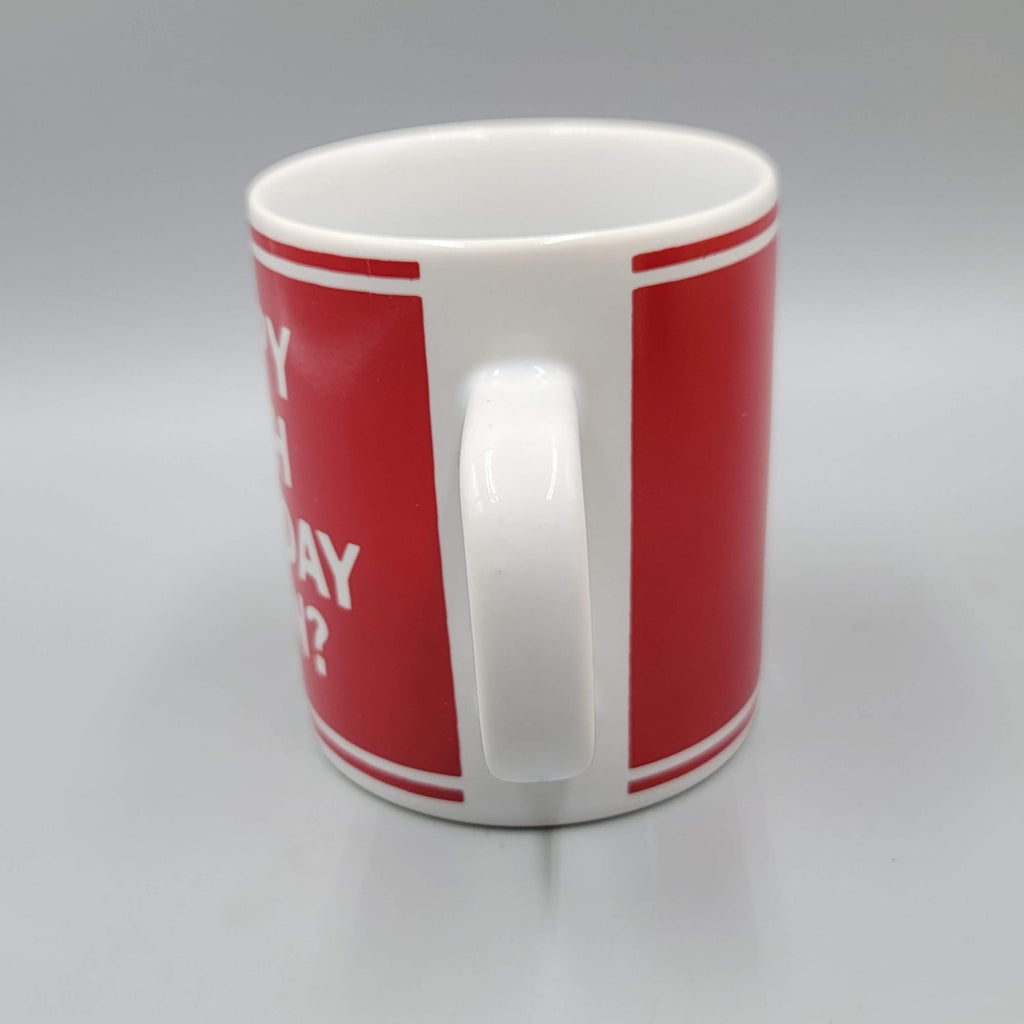 Vintage Coffee Mug “Happy 49th Birthday Again?” Ceramic Red White