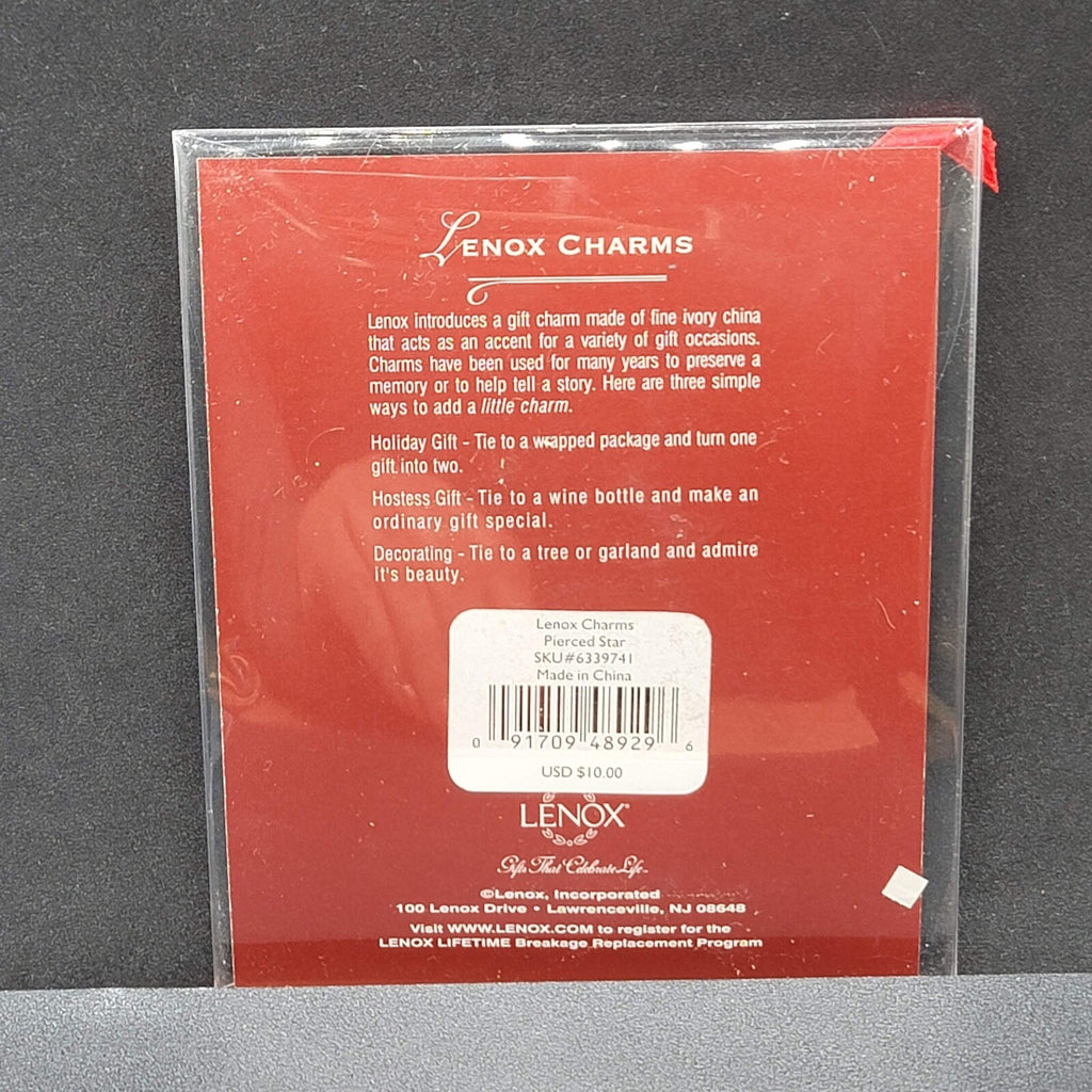 Lenox Pierced Charms Angel Christmas Ornament Porcelain White 2.5"