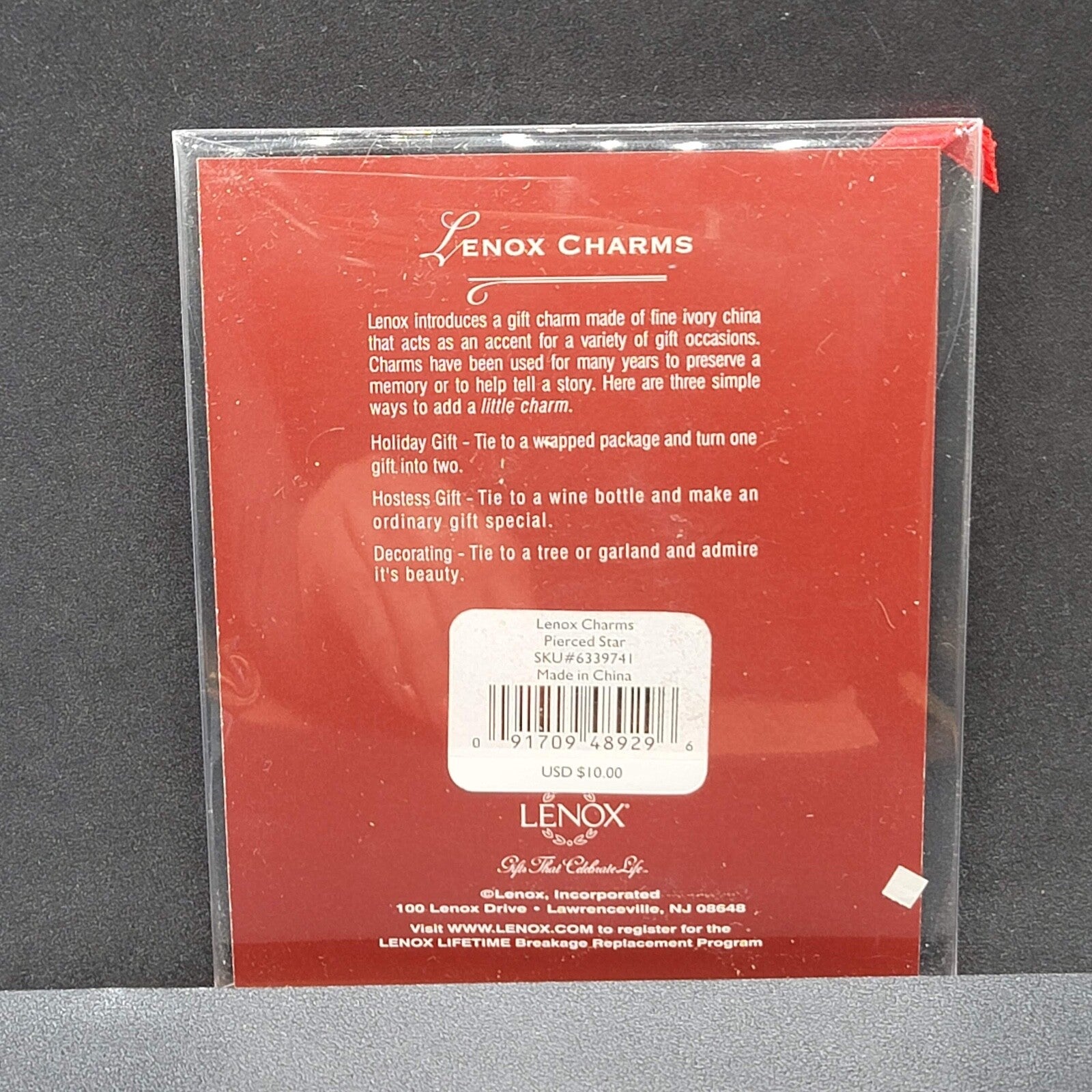 Lenox Pierced Charms Angel Christmas Ornament Porcelain White 2.5"