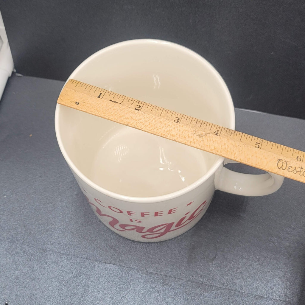 Starbucks Coffee is Magic XL 28oz Coffee Mug Cup Pink White Large