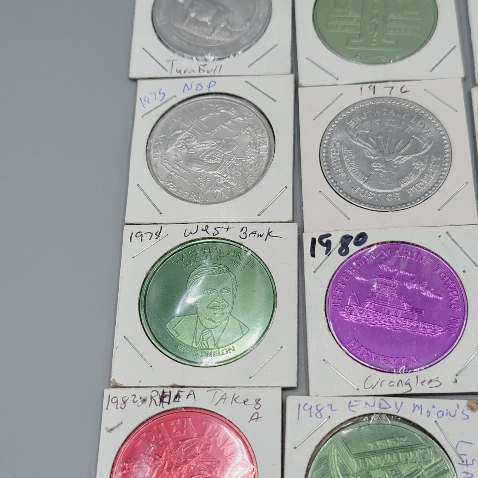 Vintage Mardi Gras Doubloons 39 Pcs token Lot Set PGG Charms 1962-2015