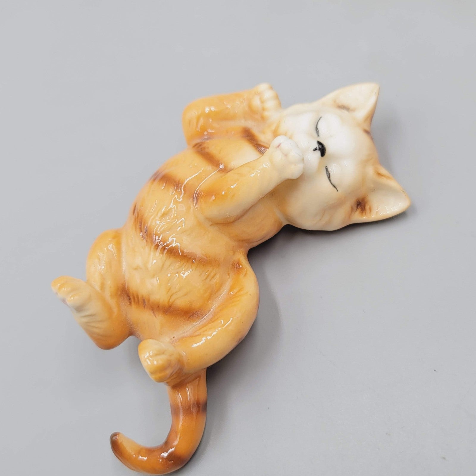 Vintage Cats of Character Bone China Figurines Set Cat Nap Orange Tabby England