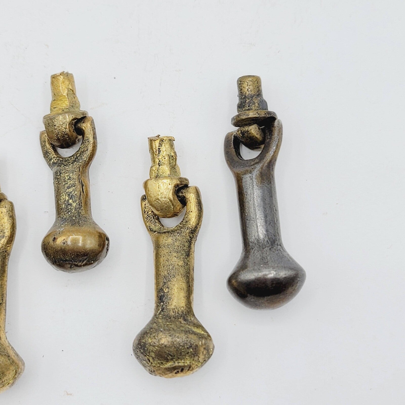 Set of 6 Vintage Brass Drawer Pulls Salvage Hardware Parts