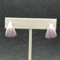 Vintage Pierced Earrings Purple enamel Dual Band Flat Hoop 7/8"