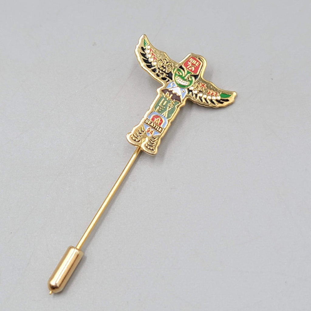 Vintage Enamel Nile Seattle Shriners Totem Pole Hat Lapel Stick Pin 2.5"