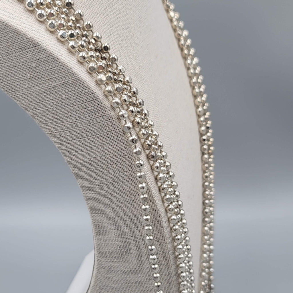 Multistrand Ball Chain Necklace Silver tone 26" - 30"