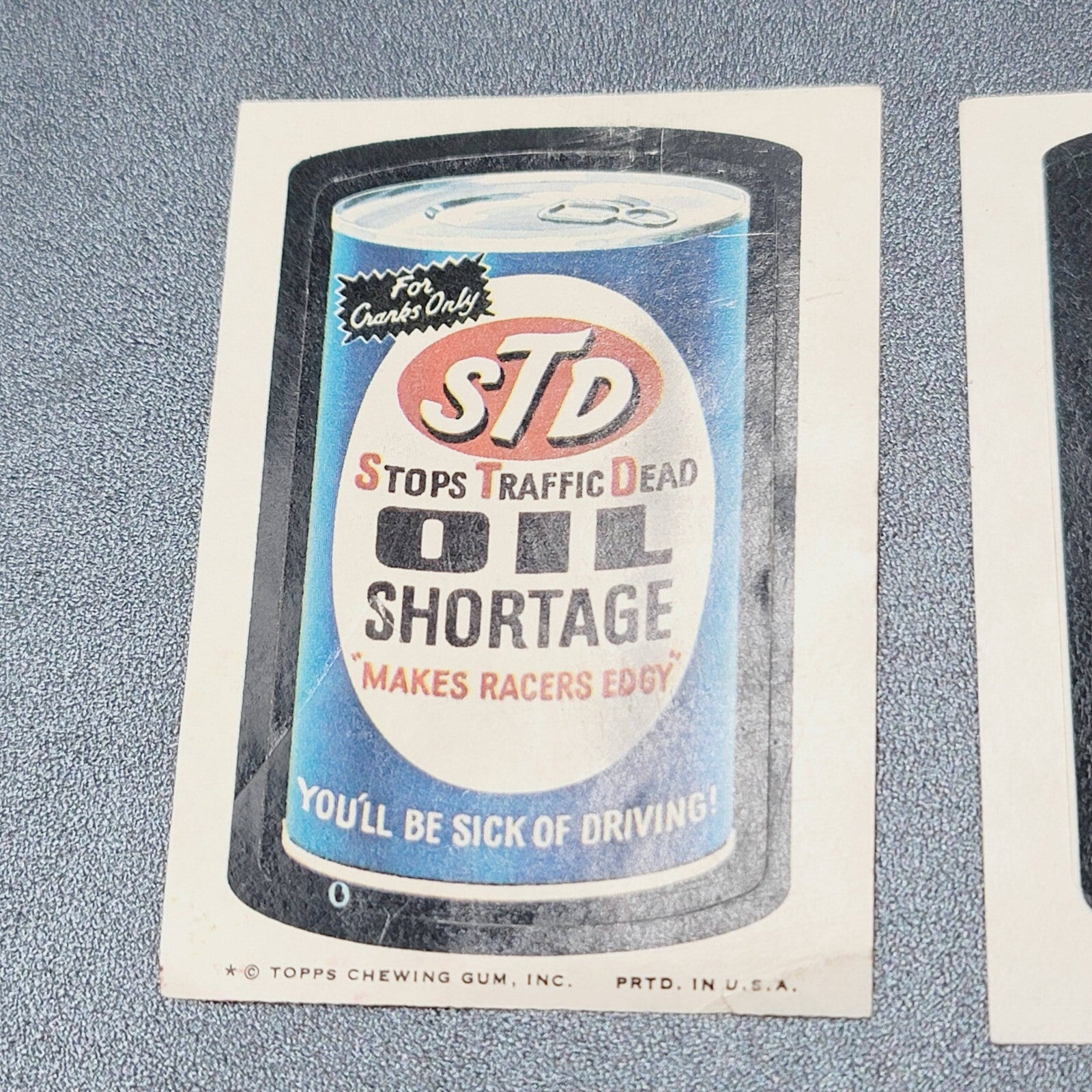 Vintage Topps Wacky Packages Yicks Cough Drops Dr Popper STD Oil Shortage 3 Lot